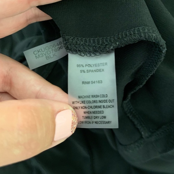 Calvin Klein: Black Slinky Gold Zipper Dress Small - Picture 7 of 7